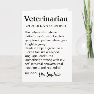 Cartão Definição de Veterinário Agradecimento Personaliza
