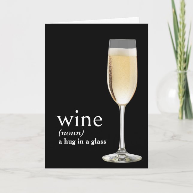 Cartão Definição de VINHO do Dicionário para Aniversário (Frente)