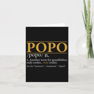 Cartão Definição Divertida de Popô Presente do Dia dos Pa