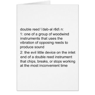 Cartão Definição do junco dobro