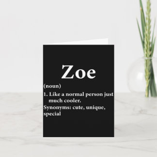 Cartão Definição do Nome Zoe Divertida D