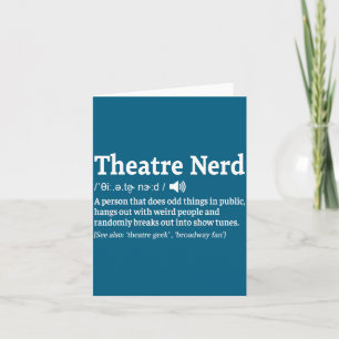 Cartão Definição Engraçada de Nerd de Teatro Musical