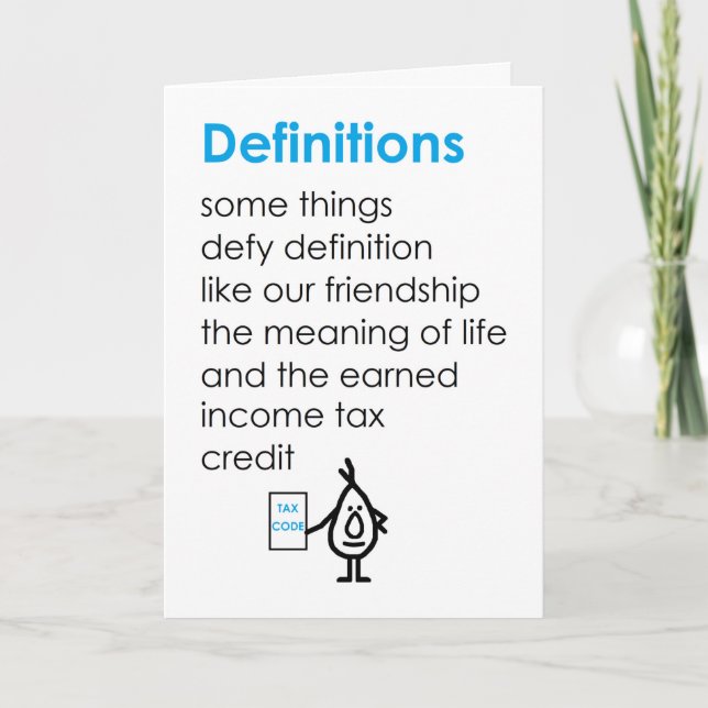 Cartão Definições Um Pensamento Engraçado De Você Poema (Frente)
