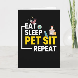 Cartão Deitar Repetidamente, Repousar, Pet Sentar