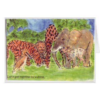 Cartão Deixa a reunião para uma bebida