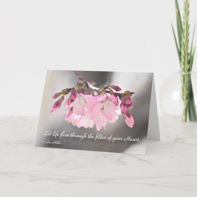 Cartão Deixe a vida fluir através do filtro de... (Frente)