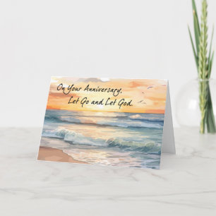 Cartão Deixe Deus Recuperar o Aniversário Oceano Sunset