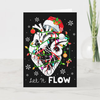 Cartão Deixe Fluindo Xmas Anatomia Papai Noel Coração Par