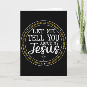 Cartão Deixe-me contar-lhe sobre o meu Jesus Deus Fé Reli
