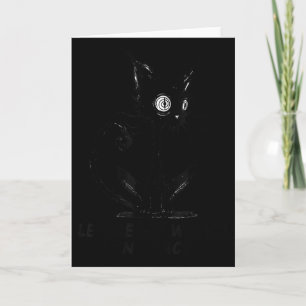Cartão Deixe-me Ser Estranho Em Paz Gráfico de Gato Preto
