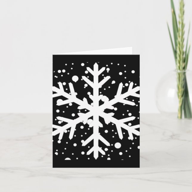 Cartão Deixe Nevar Uma Grande Camiseta de Floco de Neve  (Frente)