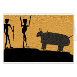 Cartão Deixe-nos fazer o desenho da caverna do almoço