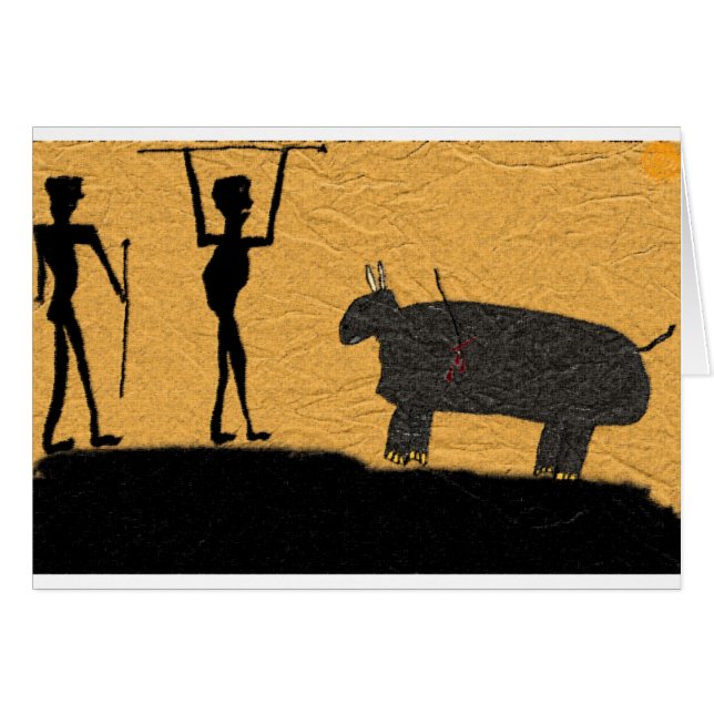 Cartão Deixe-nos fazer o desenho da caverna do almoço (Frente Horizontal)