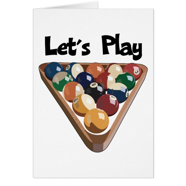 Cartão Deixe-nos jogar bilhar (Frente)