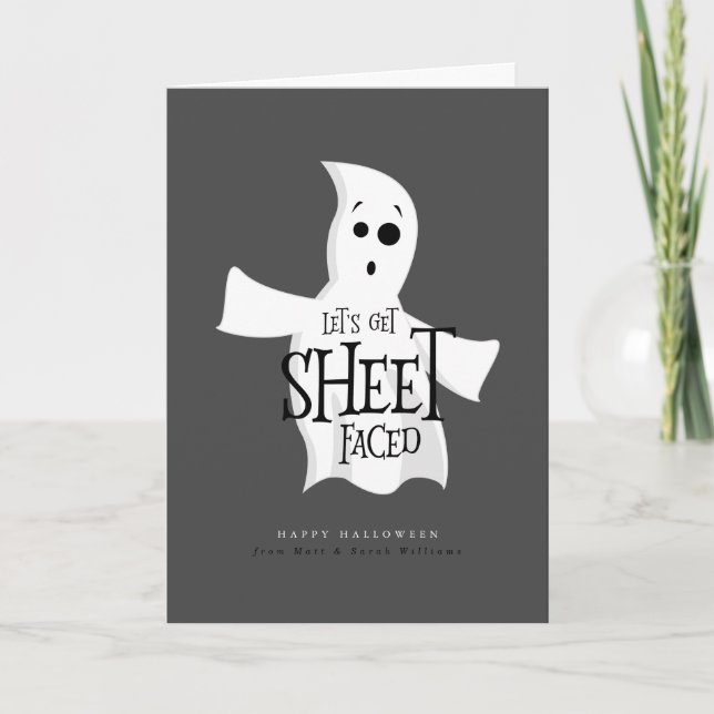 Cartão Deixe-nos obter a folha enfrentada (Frente)