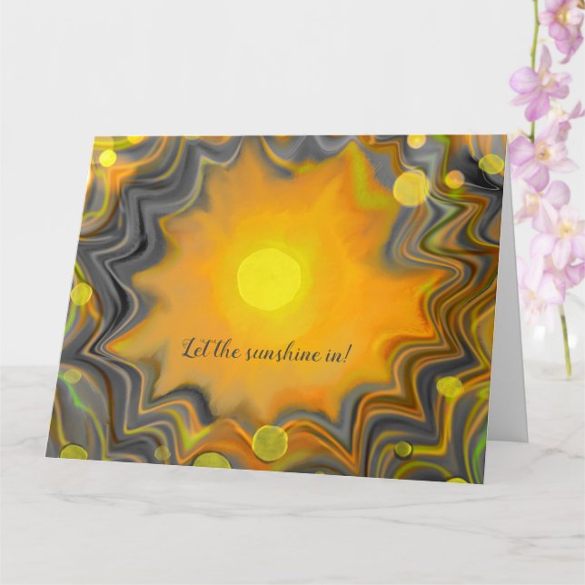 Cartão Deixe o Amor Retro Entrar no Sol  (Orquídea)