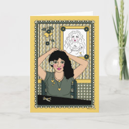 Cartão Deixe o cabelo para baixo_C_Greeting Card