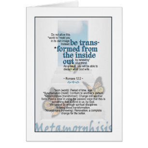 Cartão Deixe o deus transformá-lo - 12:2 dos romanos