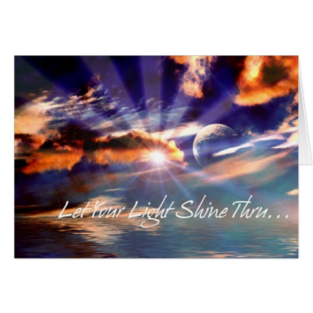 Cartão Deixe sua luz. (Frente Horizontal)