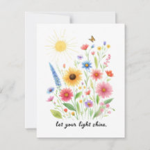 Deixe sua luz brilhar flores e sol