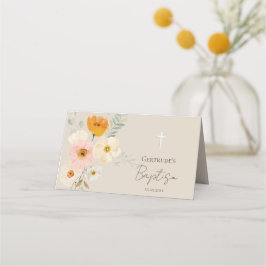 Cartão delicado de buquê batismo