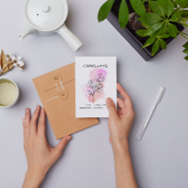 Cartão Delicado Pêa Púrpura, linha rosa, Art Floral