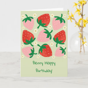 Cartão Delícias Doces de Frutas Pastel Verde Aniversário