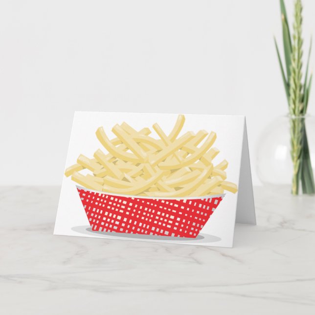 Cartão Deliciosas Batatas Fritas Retro Fast Food  (Frente)