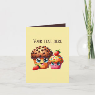 Cartão Deliciosos muffins de padaria personalizáveis