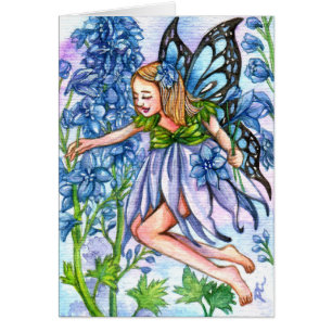 Cartão Delphinium Fairy