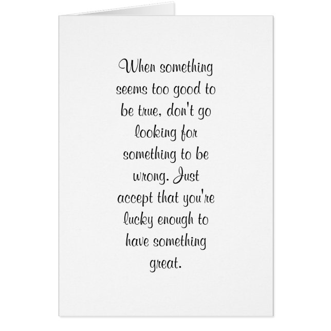 Cartão Demasiado bom ser verdadeiro? (Frente)