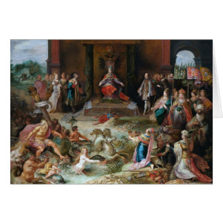 Cartão Demissão do imperador Charles V em Bruxelas