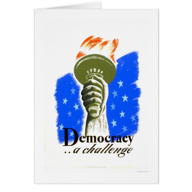 Cartão Democracia um desafio WPA 1940 (Frente)