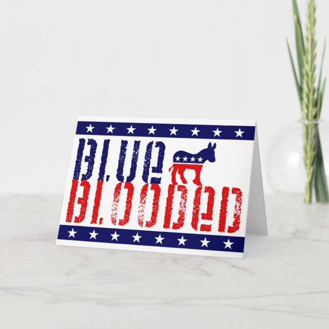 Cartão democrata blooded azul (Frente)