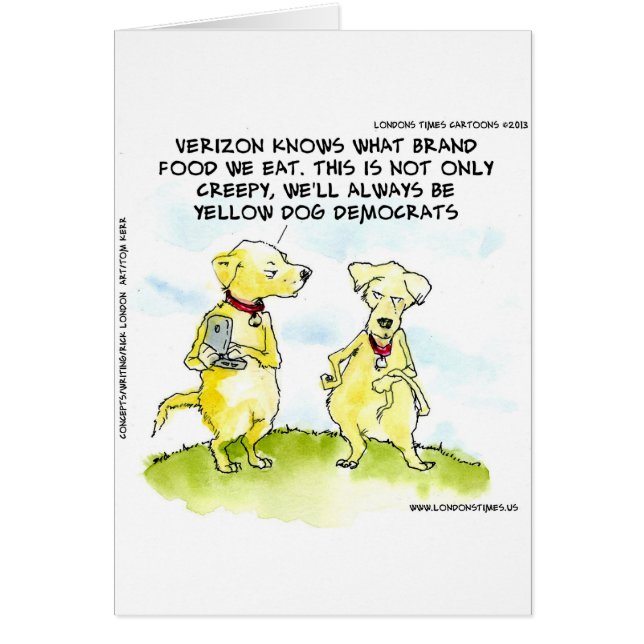 Cartão Democratas Cachorro Amarelo Engraçado (Frente)