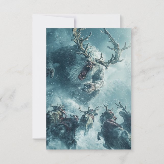 Cartão Demônio de Gelo Zumbi Vintage (Frente)