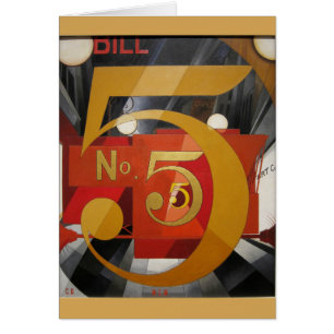 Cartão Demuth do Cubist de Arte Moderna Figura 5 em Doura