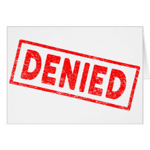 Cartão Denied Red Rubber Stamp Card