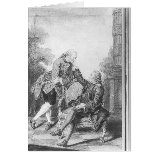 Cartão Denis Diderot e Melchior, baron de Grimm (Frente)