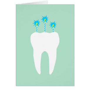 Cartão Dente da celebração com velas