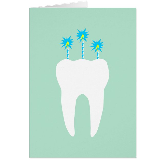 Cartão Dente de Celebração com Velas (Frente)