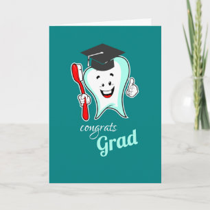 Cartão Dente feliz com cuidado dentário graduado