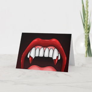 Cartão Dentes de Halloween de Vampiro