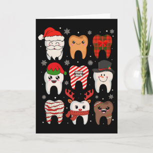Cartão Dentes de Natal Dentário Divertido Xmas Dentista E
