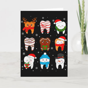 Cartão Dentes Engraçados De Natal Dentista Fofo Esquadrão