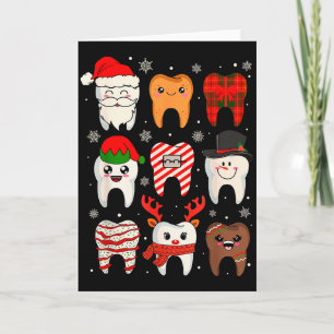 Cartão Dentes Natalino Dentário Divertido Natal Médico De