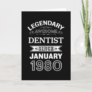 Cartão Dentist Janeiro 1980 aniversário de 40 anos Gift