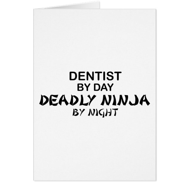 Cartão Dentista Ninja mortal em a noite (Frente)
