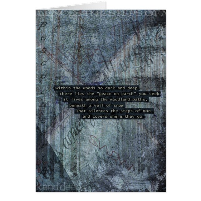 Cartão Dentro da floresta morre a paz (Frente)