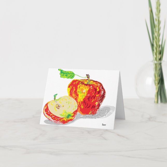 Cartão Dentro de placa de anotação/Maçãs (Frente)